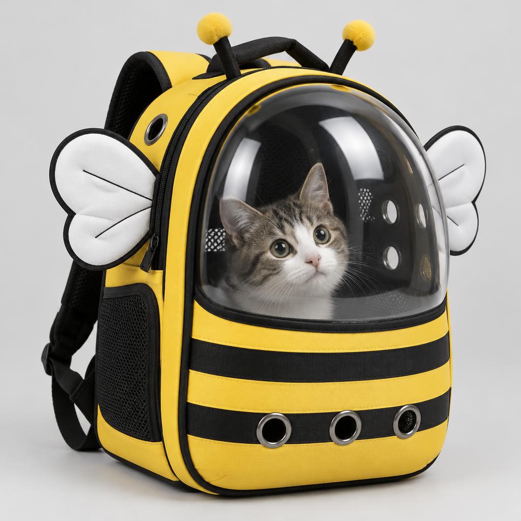 Mochila transportadora transpirable con diseño abeja